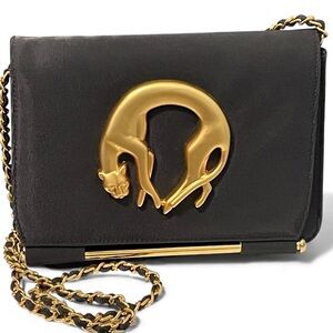 Vintage NIMA bag black gold panther Crossbody1960's